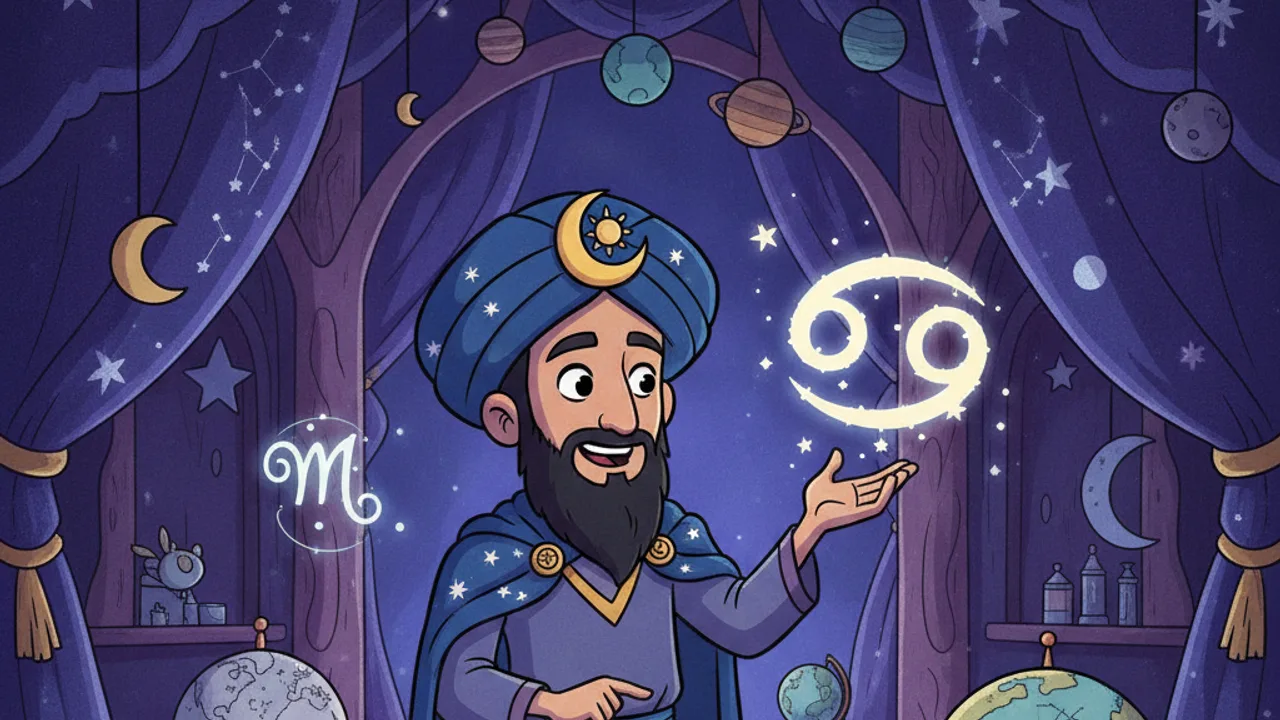 dimanche 9 août 2026 : La Lune en Cancer étreint un secret d'émail et Mercure s'embrase au Lion — Haroun écarte le rideau au degré près 🔮