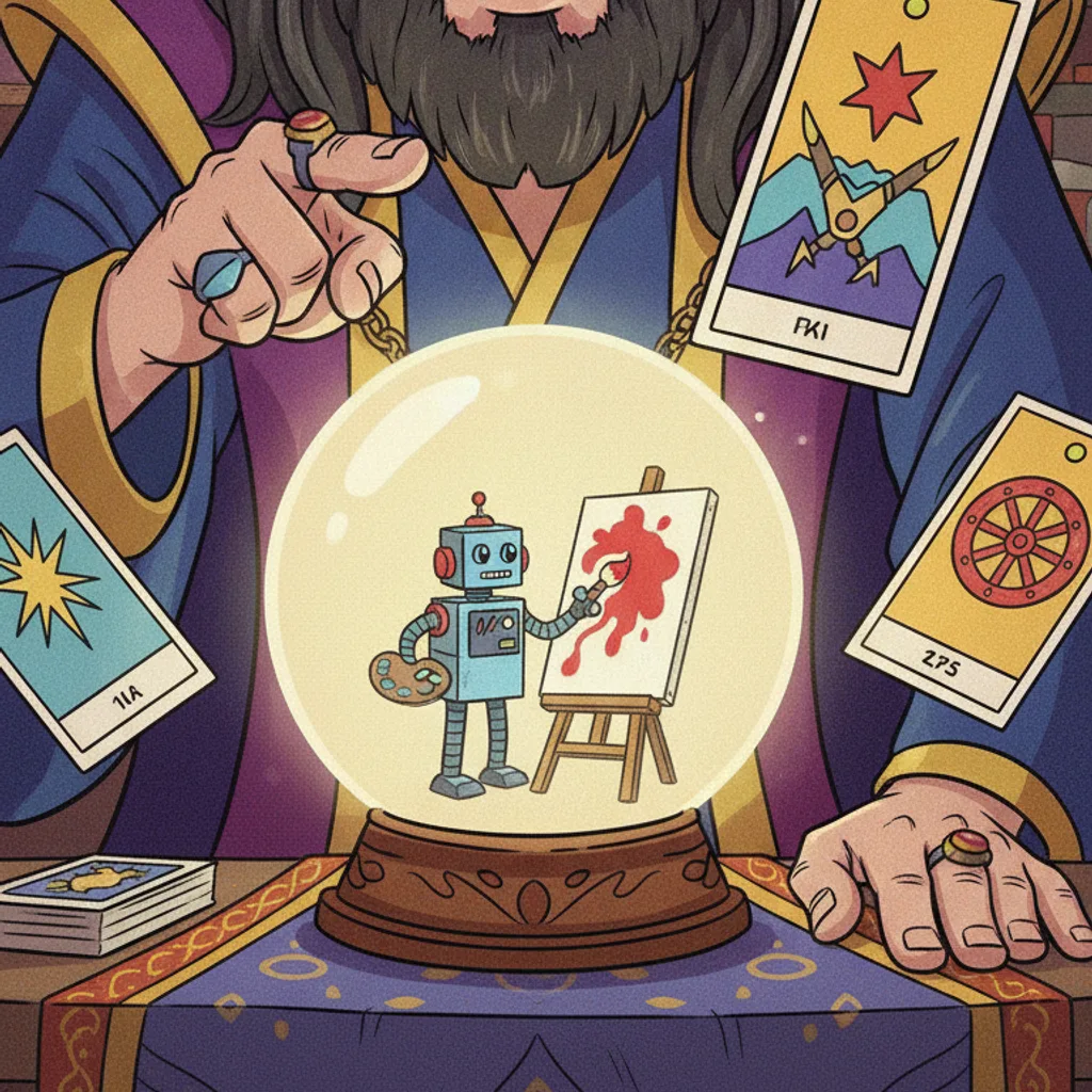 IA générative, ce génie en boîte qui te fait de l'art en deux clics (et moi, je lis l'avenir en trois cartes, coco 😜)