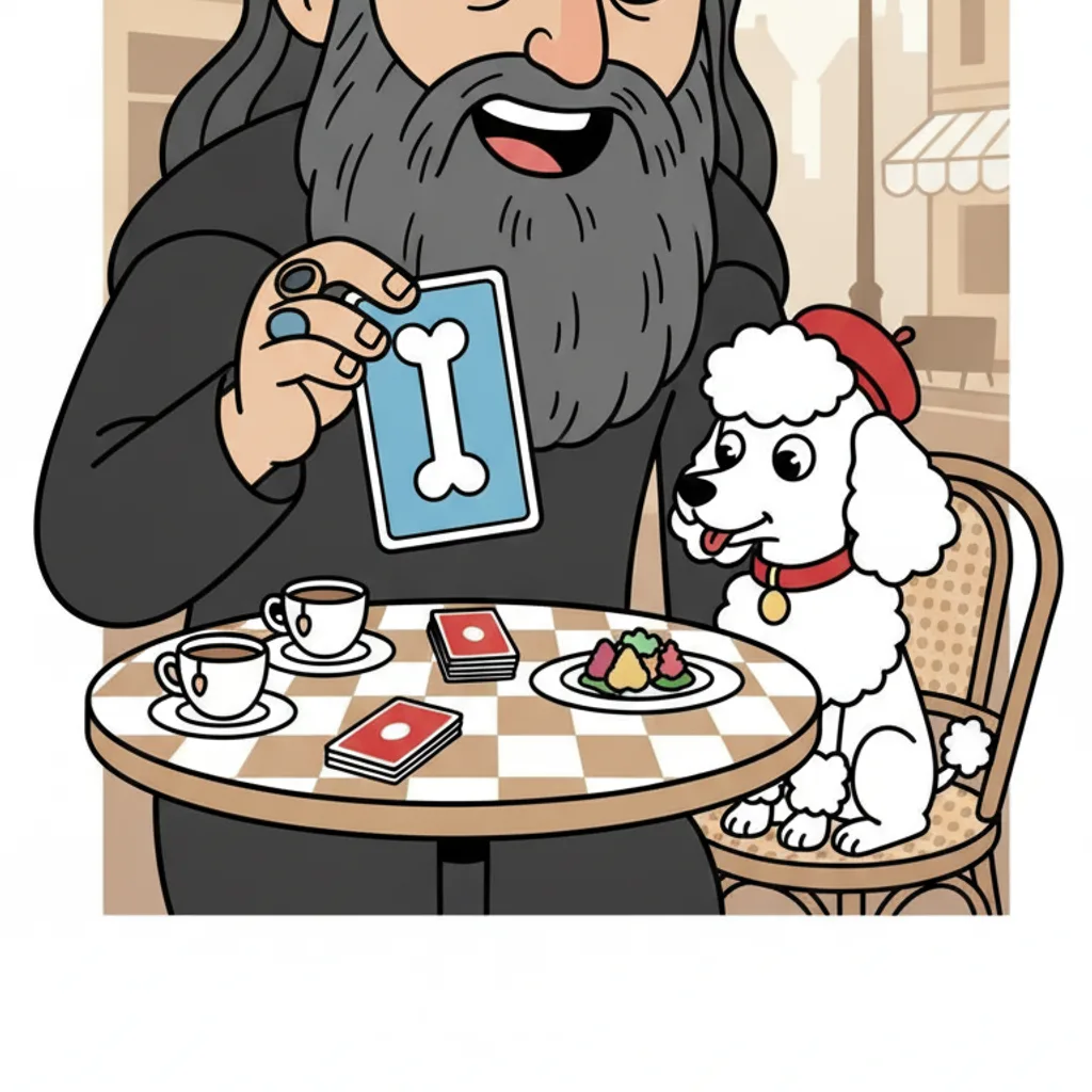 Des croquettes étoilées et des cartes qui ont du chien